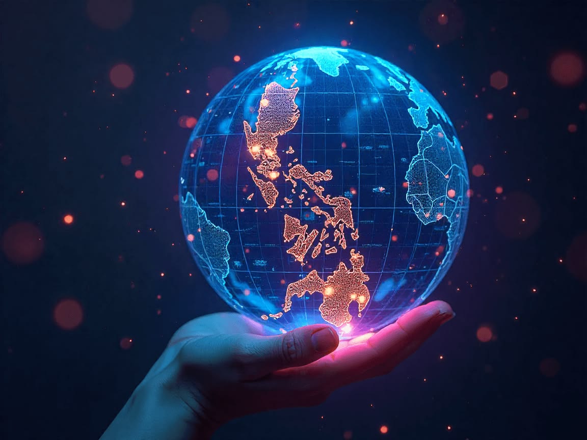 Digital globe showing technology expansion